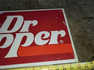 22” X 10” Vintage 70s Dr Pepper Metal Store Sign Display Advertisement 3