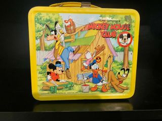 Vintage 1976 Walt Disney Mickey Mouse Club Metal Lunchbox,  Aladdin