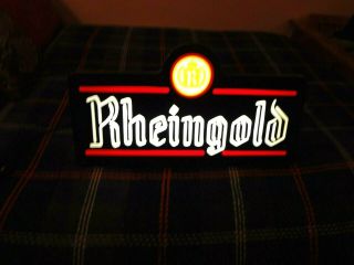 Vintage Hanging Two - Sided Rheingold Beer Advertising Sign - Lighted On One Side