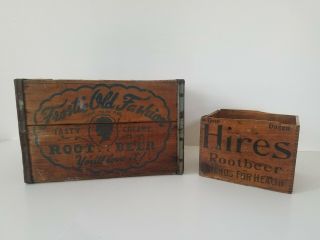 Frostie Old Fashion Root Beer Bottle Advertising Crate Box Catonsville Hires