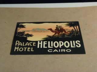 Palace Hotel Heliopolis Cairo Egypt Luggage Label 7/26