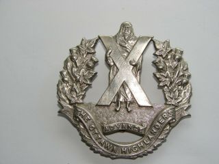 Canada Pre Ww2 Cap Badge The Ottawa Highlanders 1922 - 1933 W/slider