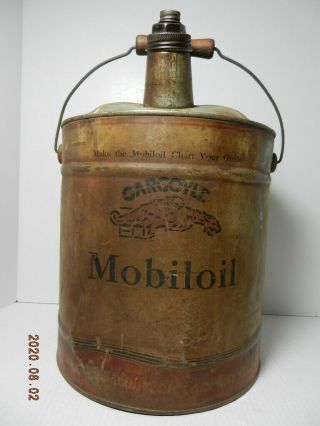 5 Gal.  Gargoyle Mobiloil Can For Display,  Mobil Advertising Socony Vacuum Oil Co