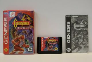 Konami Castlevania Bloodlines Sega Genesis Video Game Cib Cardboard Box