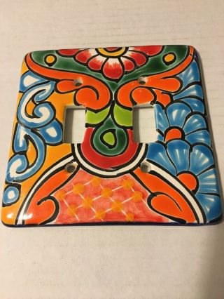 Talavera Mexican Pottery Light Switch Double Toggle Plate Cover Ceramic