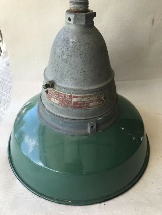 Vintage Crouse Hinds Green Light Fixture Explosion Proof
