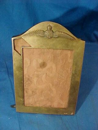 Orig Wwi Royal Flying Corps Great Britian Brass Picture Frame W Wings Logo