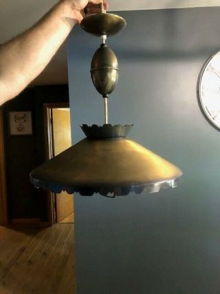 Vintage Mid Century Modern Ufo Pull Down And Flush Mount Light Fixtures
