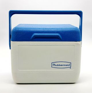 Vintage Rubbermaid Gott Lunch Box Personal Cooler Ice Chest Blue White 1806 6 Qt