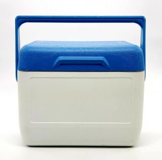 Vintage Rubbermaid Gott Lunch Box Personal Cooler Ice Chest Blue White 1806 6 QT 2