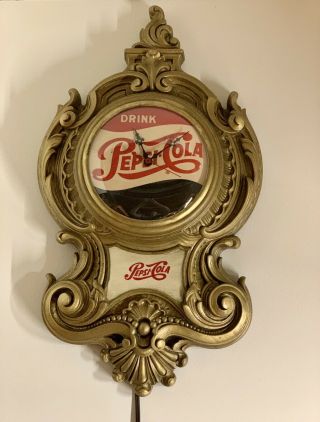 Vintage Syroco Wood One Of A Kind Pepsi Cola Electric Clock