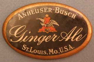 Prohibition Era Anheuser - Busch Ginger Ale Pocket Mirror St.  Louis Mo Tray5 - 1
