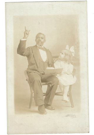 Signed 1912 Studio Photo African American Black Man Uncle Tom And Little Eva