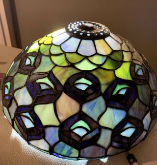 Tiffany Style Table Lamp Shade Stained Glass 12.  5 Wide