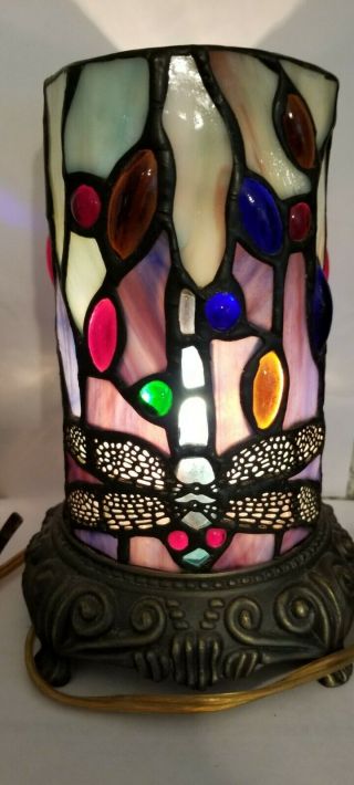 Vintage Stained Glass Dragonfly Lamp Night Light
