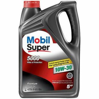 (3 Pack) Mobil 10w - 30 Conventional Motor Oil,  5 Qt.
