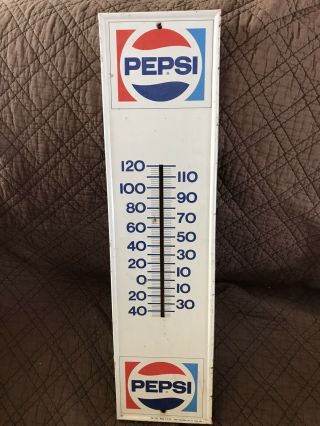 Pepsi Cola Vintage Large Thermometer Tin Soda 28 " Sign Pm1105