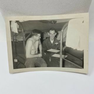Vintage Photo Us Army Military 1960s Barracks Soldiers Shirtless Posed