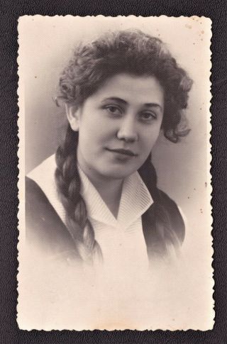 Long Hair Braid Portrait Vintage Old Soviet Russian Photo Young Girl