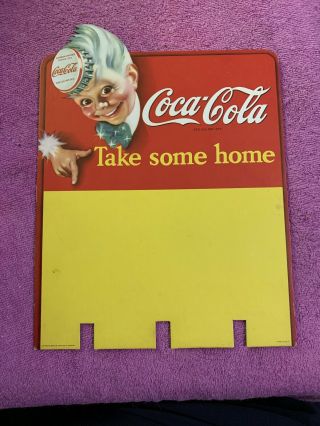 1947 Coca - Cola " Take A Case Home " Spriteboy Cardboard Carton Display Sign