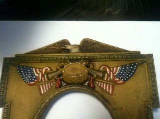 Ww I Military Cast Iron Eagle Picture Frame Approx.  9 " X 6 1/2 "