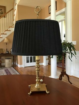 Vintage Brass French Bouillotte Style Table Lamp 2 Light