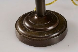 Vintage Art Deco Industrial Metal Desk Table Lamp Bronzed Brown Finish 15 
