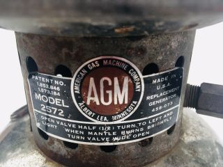 AGM Lantern American Gas Machine Model 2572 Coleman Quick Lite Maroon Vintage 3