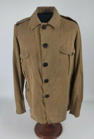 Pre 1930 Us Army Khaki Tan Duck Cloth 4 Pocket Field Jacket Stamped Chicago