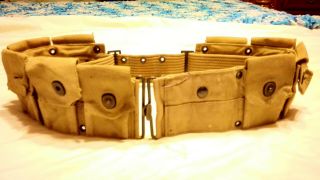 Us Ww1 Wwi 1918 Dated M1903 Rifle Cartridge Belt With.  45 Pistol Mag Slot