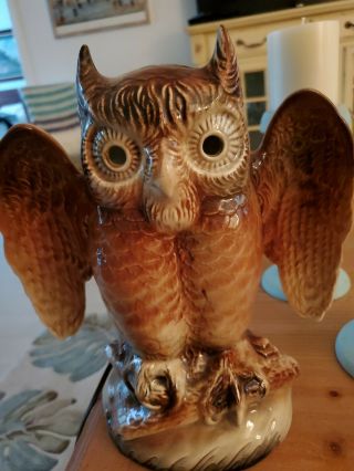 Vintage Owl Lamp Table Texans Inc Bangs Texas Euc Light Up Eyes Hooty Decorative