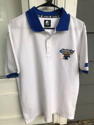 Vintage Starter University Of Kentucky Wildcats Polo Shirt Mens Size Medium