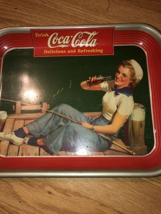 1940 Sailor Coca Cola Tray American Art Coshocton Ohio Vgc