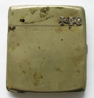 Iron Cross Pin Ww1 Helmet Wwi Wound Badge German Army 1918 Cigarette Case Box