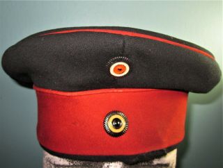 Orig Ww1 Prussian German Visor Cap Hat Mutze Kradchen Helmet Shako Kepi