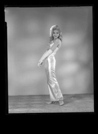 Z804b Vintage 1950s Hollywood 4x5 " Negative Photo Blonde Model In Evening Gown