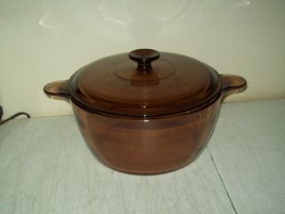 Vintage Amber Visions Cookware Corning France 6 Qt Dutch Oven Previously Owned