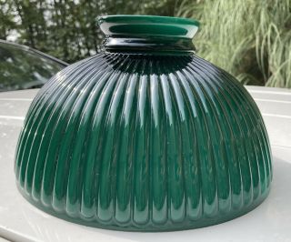 Gwtw Emeralite Green Cased Glass Ribbed Oil Lamp Shade 10 " Fitter Aladdin B&h