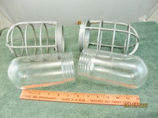 2 Crouse Hinds Industrial Explosion Proof Light Globe & Cage V - 73 Steampunk