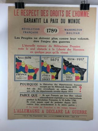 Orig 1917 Wwi French Revolution Respect For The Rights Of Man L 