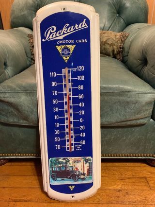 Packard Car Advertising Thermometer Gas Oil Sign