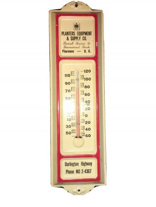Vintage Ih International Harvester 13 " Metal Thermometer Sign