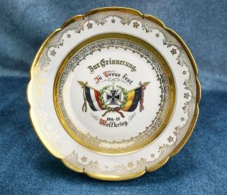Imperial German Ww1 Antique Old Ceramic Plate Painted Dish Porcelain Patriotic