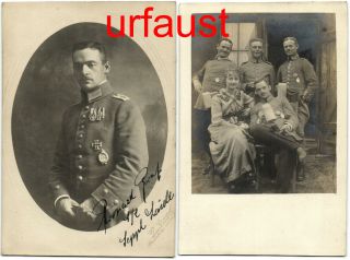 German Wwi Pilot Killed 1918 With Girlfriend And Beer Stein 2 Photos Signed