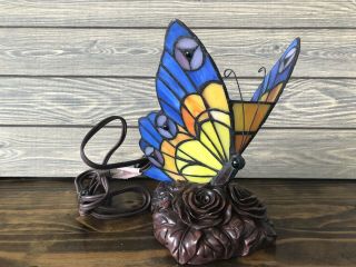 Stained Glass Butterfly Accent Lamp Night Light Table Desk Lamp Tiffany Style