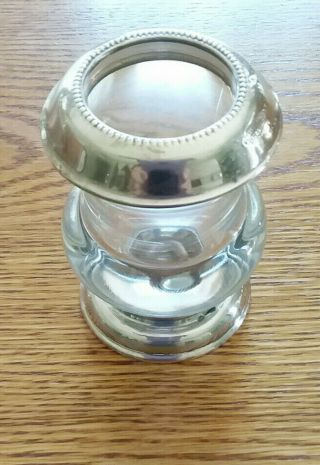Vintage Frank M.  Whiting Sterling Silver Glass Toothpick Holder 3 1/4 " Tall