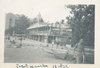 1940s Wwii The Outrigger Canoe Club,  Waikiki Beach Hawaii Photo