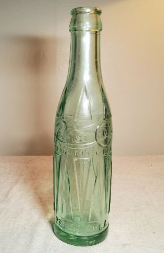 Vintage Aqua Glass Embossed Drum Style Pepsi Cola Bottle Exmore,  Virginia 6.  5 Oz