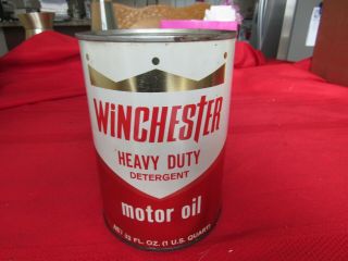 Vintage Rare Winchester 1 Quart Metal Motor Oil Can -