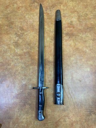 Wwi British Enfield Bayonet With Scabbard Model 1907 Makers Mark